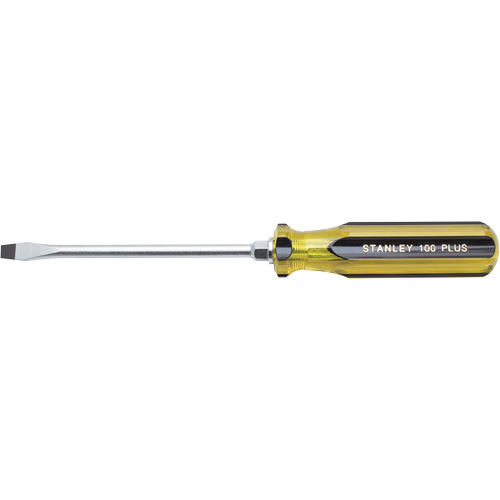 100 PLUS&reg; Standard Slotted Tip Screwdriver, 5/16" Tip, Round, 11" L, Plastic Handle Distribution Jean Lapalme