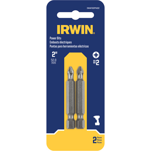 Embouts pour outils &eacute;lectriques, Phillips, Embout #2, Prise 1/4", Longueur 2" Distribution Jean Lapalme