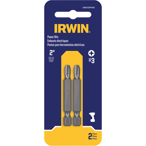 Power Bits, Phillips, #3 Tip, 1/4" Drive Size, 2" Length Distribution Jean Lapalme