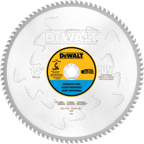 Lame de scie pour coupe d'acier inoxydable Metal Cutting, 14", 90 dents, Pour M&eacute;tal Distribution Jean Lapalme