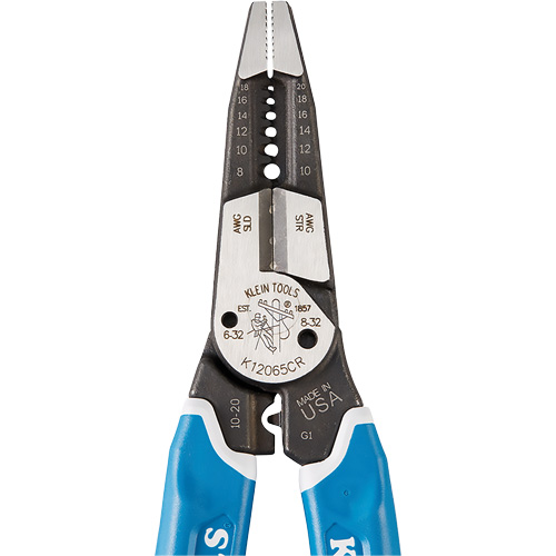 Outil polyvalent Klein-Kurve pour d&eacute;nuder, couper et sertir les fils, 8-1/4" lo, 8 - 20 AWG Distribution Jean Lapalme