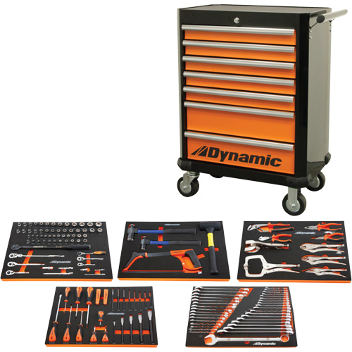 Ensemble d'outils pour m&eacute;canicien automobile avec armoire roulante, 125 morcea Distribution Jean Lapalme