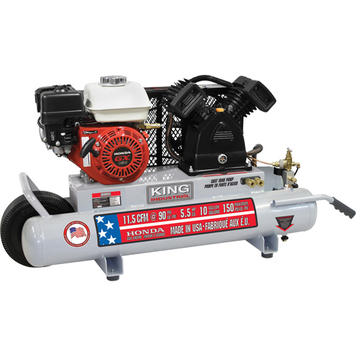 Compresseur d'air sur brouette, Essence, 10 gal. (12 gal. US), 150 PSI Distribution Jean Lapalme