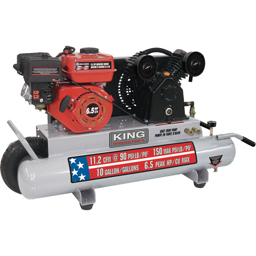 Wheelbarrow Air Compressor, Gas, 10 Gal. (12 US Gal), 150 PSI Distribution Jean Lapalme