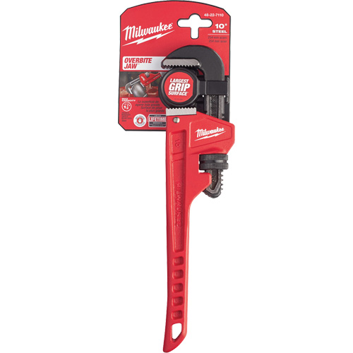 Pipe Wrench, 1-1/2" Jaw Capacity, 10" Long, Powder Coated Finish, Ergonomic Handle Distribution Jean Lapalme