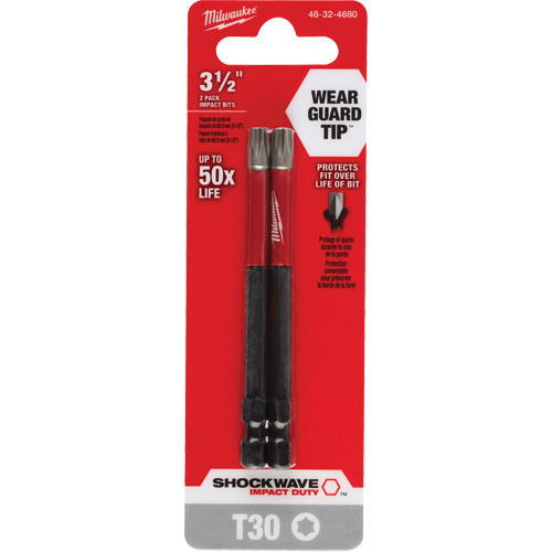 Embout de tournevis Shockwave Impact Duty, Torx, Embout T-30, Prise 1/4", Longueur 3-1/2" Distribution Jean Lapalme