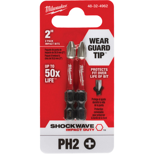 Embout de tournevis Shockwave Impact Duty, Phillips, #2, Prise 1/4" Distribution Jean Lapalme
