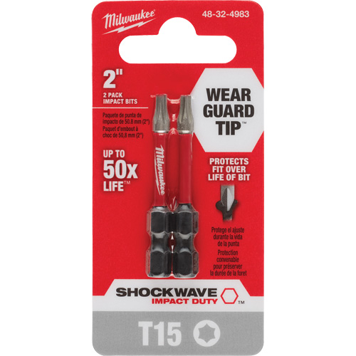 Embout de tournevis Shockwave Impact Duty, Torx, T-15, Prise 1/4" Distribution Jean Lapalme
