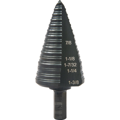 #12 Multi-Hole Step Drill Bit, 7/8" - 1-3/8" , 1/16" Increments, High Speed Steel Distribution Jean Lapalme