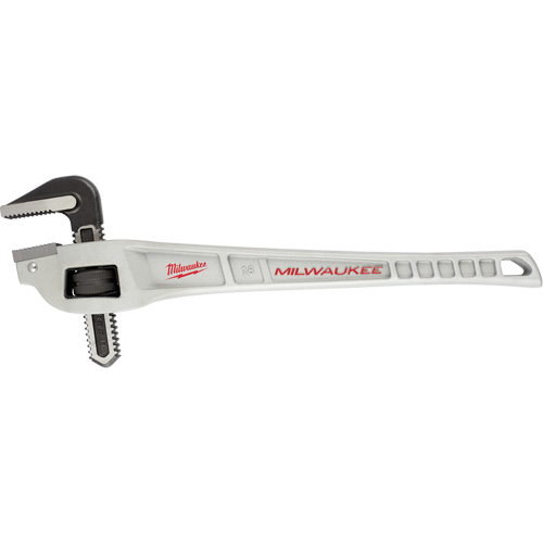 Cl&eacute; &agrave; tuyau coud&eacute;e en aluminium, Cap des m&acirc;choires 2", Longueur 18", Fini Rev&ecirc;tement en poudre, Prise Ergonomique Distribution Jean Lapalme