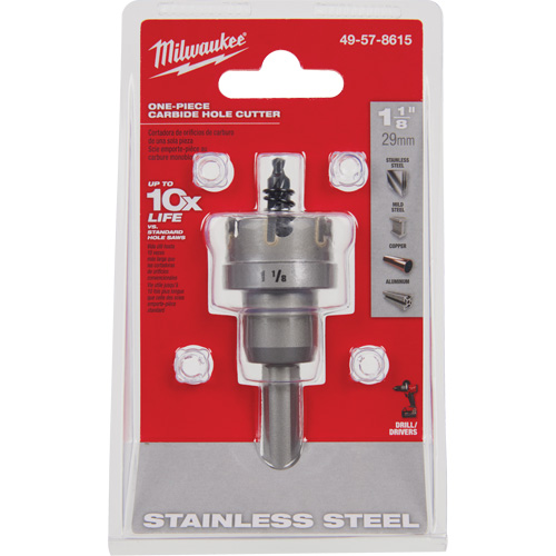 Scies-cloches au carbure monobloc, 1-1/8", Profondeur de la coupe de 3/16" Distribution Jean Lapalme