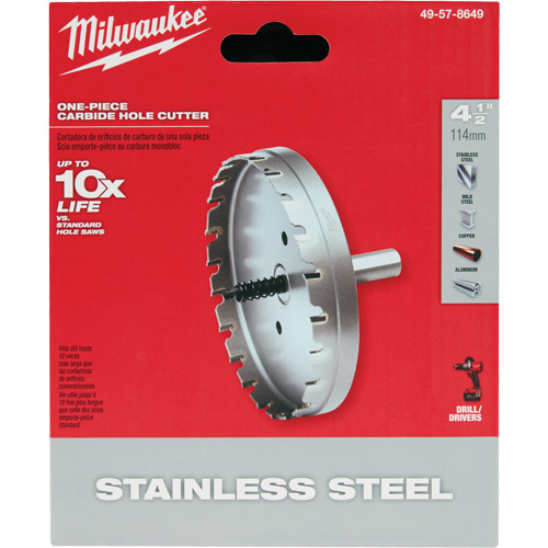 Scies-cloches au carbure monobloc, 4-1/2", Profondeur de la coupe de 3/16" Distribution Jean Lapalme