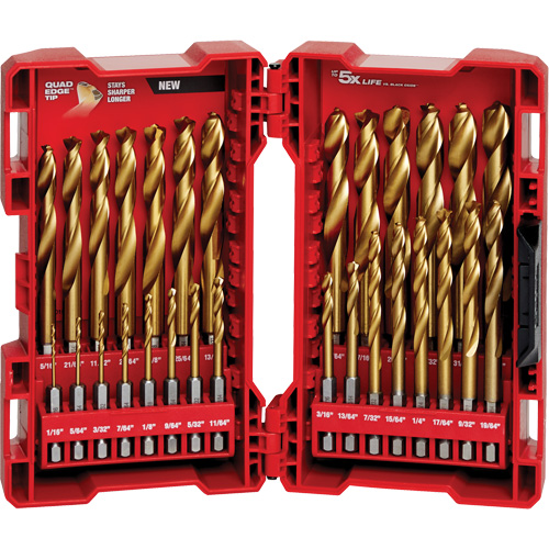 Jeu de forets Shockwave Red Helix, 29 morceaux, Titane Distribution Jean Lapalme