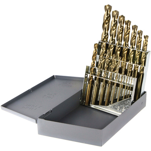 DRILLCO Heavy-Duty Jobber Length Drill Bit Set, 15 Pieces, Cobalt Distribution Jean Lapalme