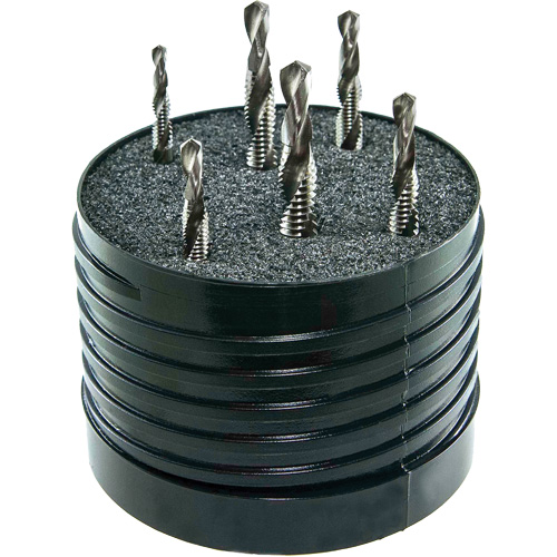 Jeu de tarauds & forets combin&eacute;s DRILLCO, 6 morceaux, Acier rapide Distribution Jean Lapalme