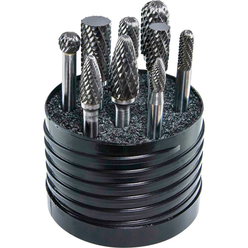 DRILLCO Magnum SET 1 Solid Carbide Double Cut Burr Set, 8 Pieces Distribution Jean Lapalme