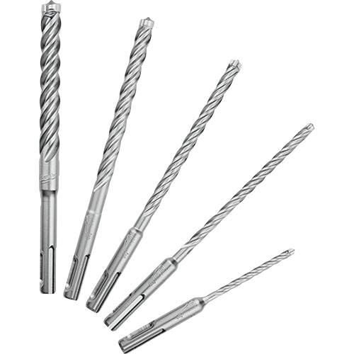 Trousse de forets &agrave; 4 cannelures pour perceuse &agrave; percussion MX4, 5 morceaux, Carbure Distribution Jean Lapalme