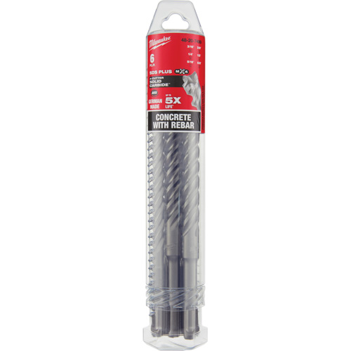 Trousse de forets &agrave; 4 cannelures pour perceuse &agrave; percussion MX4, 6 morceaux, Carbure Distribution Jean Lapalme