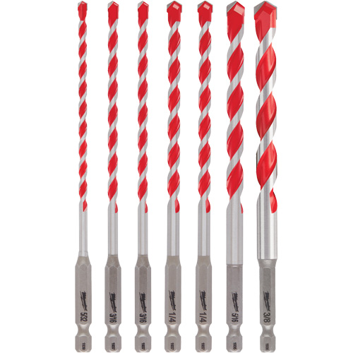 Jeu de forets pour perceuse &agrave; percussion Shockwave, 7 morceaux, Carbure Distribution Jean Lapalme