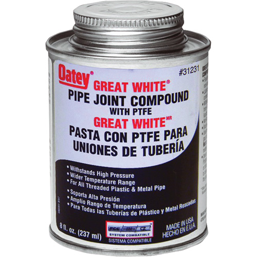 Compos&eacute; pour raccords de tuyaux Great White avec PTFE Distribution Jean Lapalme