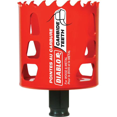 Scie cloche pour bois et m&eacute;tal, 2-1/2", Profondeur de la coupe 2-3/8", Carbure Distribution Jean Lapalme