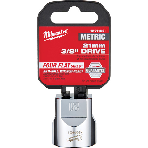 Metric Socket with Four Flat Sides, 21 mm, 3/8" Drive, 6 Points Distribution Jean Lapalme