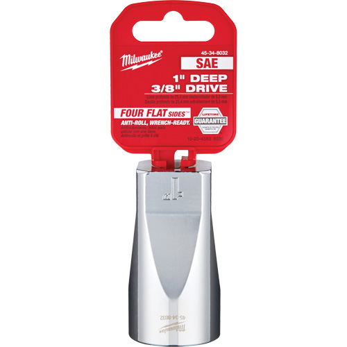 Douille SAE avec c&ocirc;t&eacute;s Four Flats, 1", Prise 3/8", 6 pans, Profond Distribution Jean Lapalme