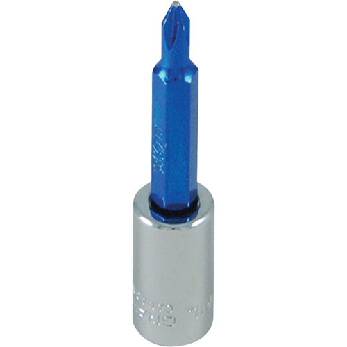 Douille tournevis &agrave; embout bleu, Phillips, #1, Prise 1/4" Distribution Jean Lapalme