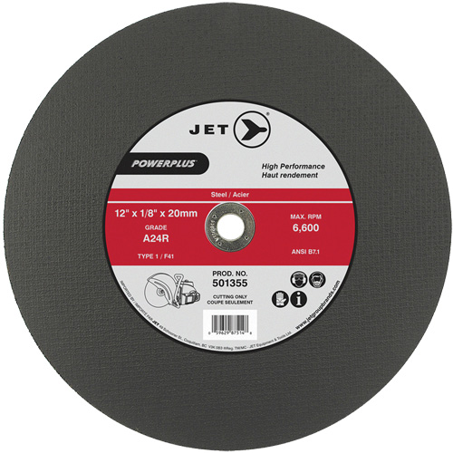 Meule &agrave; tronçonner PowerPlus A24R, 12" x 1/8", Arbre de 20 mm, Type 1, 6600 Tr/min Distribution Jean Lapalme