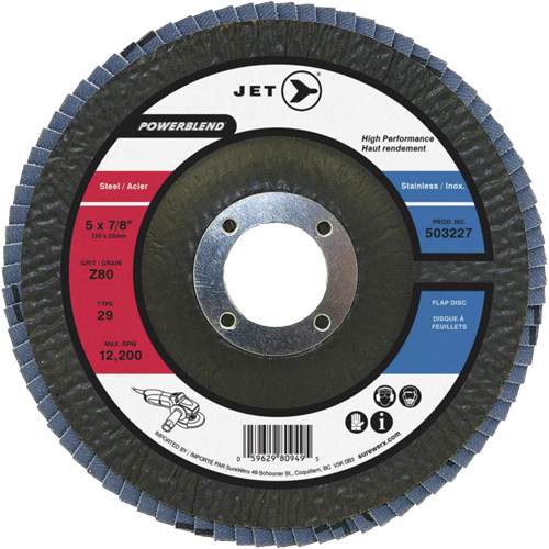 Disques &agrave; lamelles pour l'acier/acier inoxydable, 6" x 7/8", Type 29, Grain Z120, Zirconium Distribution Jean Lapalme
