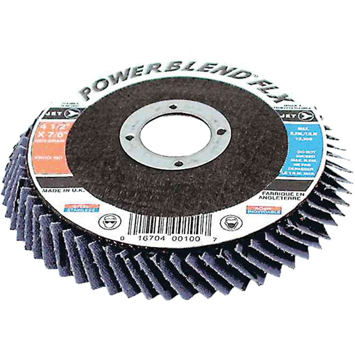 PowerBlend FLX High Performance Flap Discs, 4-1/2" x Type 27, Z40 Grit, Zirconium Distribution Jean Lapalme