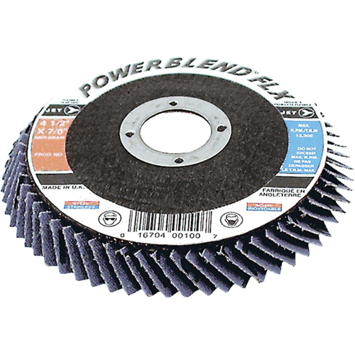 Disques &agrave; lamelles haute performance PowerBlend FLX, 4-1/2" x Type 27, Grain Z120, Zirconium Distribution Jean Lapalme