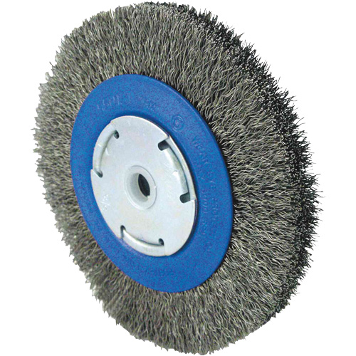 Brosse rotative &agrave; fil torsad&eacute;, 6" dia., Fils 0,014", Arbre 1/2" - 5/8" - 2 Distribution Jean Lapalme