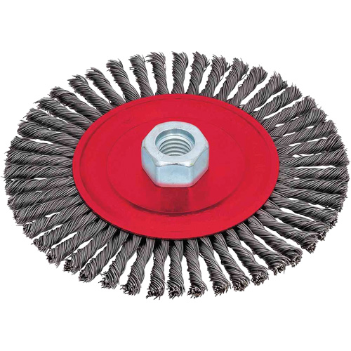 Brosse &agrave; cordon de soudure pour meuleuse angulaire, Dia. 6", Fils 0,02", Arbre 5/8"-11, Acier Distribution Jean Lapalme