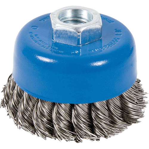 CK3201-SST Brosse boisseau &agrave; fils nou&eacute;s torsad&eacute;s en acier inoxydable, 3" dia. x 5/8"-11 arbre Distribution Jean Lapalme