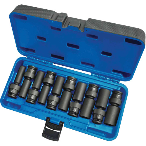 Jeux de douilles universelles, 10 Mcx, Chocs, Prise de 3/8", Profond Distribution Jean Lapalme