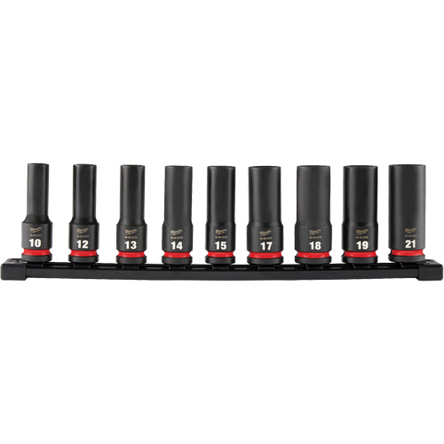 Jeu de douilles m&eacute;triques &agrave; 6 pans Shockwave Impact Duty, 9 Mcx, Chocs, Prise de 1/2", Profond Distribution Jean Lapalme