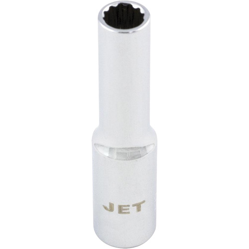 Chrome Socket, 4 mm, 1/4" Drive, 12 Points, Deep Distribution Jean Lapalme