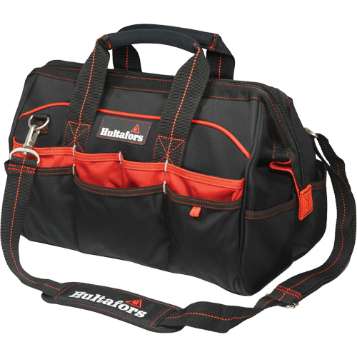16" Tradesman's Tool Bag, Ballistic Polyester, Black/Red Distribution Jean Lapalme