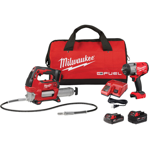 M18 Fuel HTIW with Friction Ring & Grease Gun Combo Kit, Lithium-Ion, 18 V Distribution Jean Lapalme