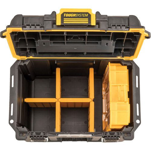 Boîte &agrave; outils compacte et profonde ToughSystem 2.0, 10" x 15-7/20" x 13-4/5", Noir/Jaune Distribution Jean Lapalme