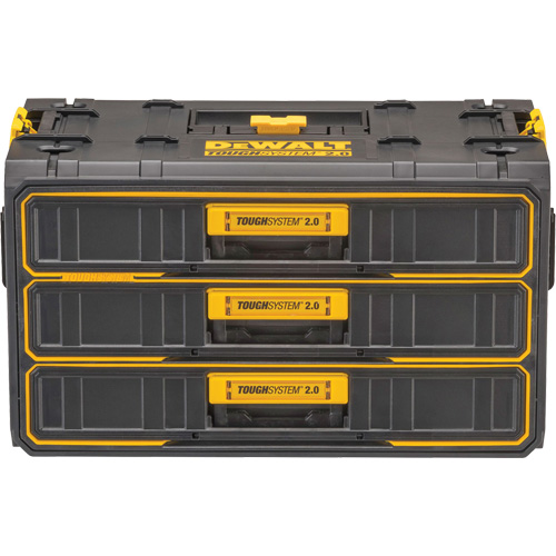 Unit&eacute; &agrave; trois tiroirs ToughSystem 2.0, 21-4/5" x 12-3/10" x 12-3/5", Noir/Jaune Distribution Jean Lapalme