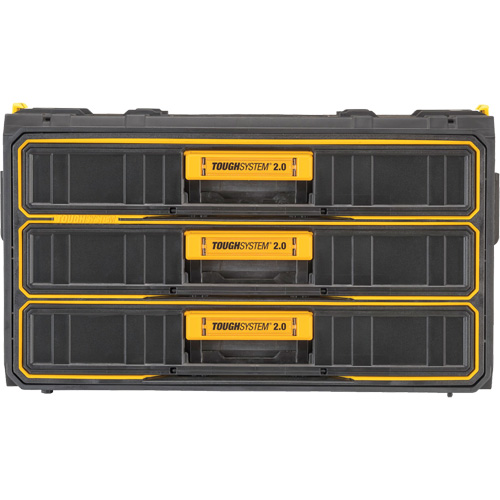 Unit&eacute; &agrave; trois tiroirs ToughSystem 2.0, 21-4/5" x 12-3/10" x 12-3/5", Noir/Jaune Distribution Jean Lapalme