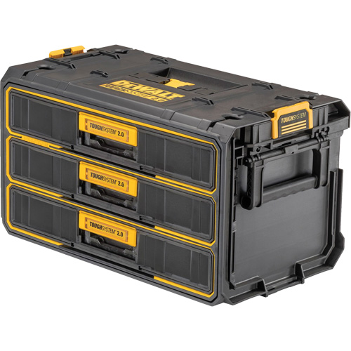 Unit&eacute; &agrave; trois tiroirs ToughSystem 2.0, 21-4/5" x 12-3/10" x 12-3/5", Noir/Jaune Distribution Jean Lapalme