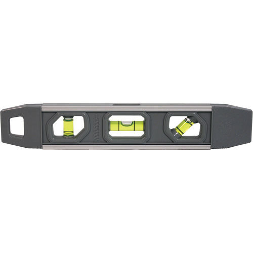 Niveau torpille, 9" lo, Aluminium, 3 fioles, Magn&eacute;tique Distribution Jean Lapalme