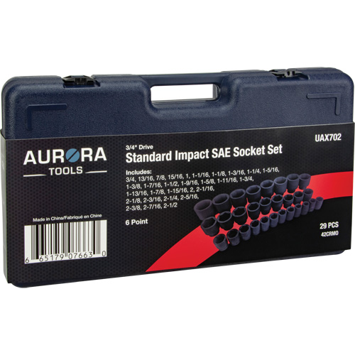 SAE Socket Set, 29 Pcs, Impact, 3/4" Drive Size Distribution Jean Lapalme