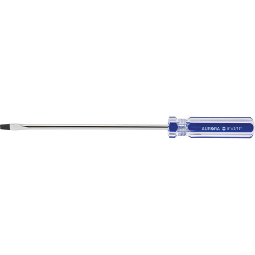 Tournevis &agrave; fente bleu transparent avec bandes, Tige de 3/16", Ronde, Prise en Plastique Distribution Jean Lapalme