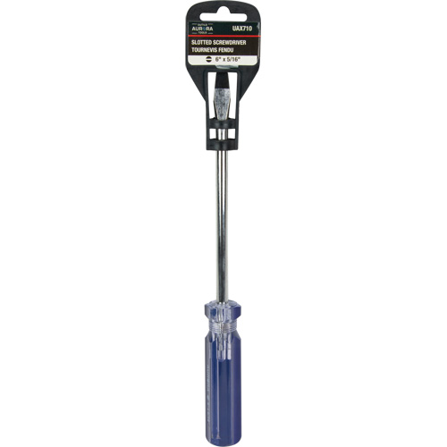 Blue Transparent Striped Slotted Screwdriver, 5/16" Tip, Round, Plastic Handle Distribution Jean Lapalme