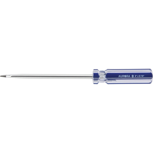 Blue Transparent Striped Slotted Screwdriver, 5/16" Tip, Round, Plastic Handle Distribution Jean Lapalme
