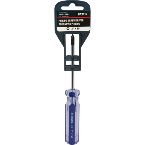 Blue Transparent Striped Philips Screwdriver, #1, Plastic Handle Distribution Jean Lapalme